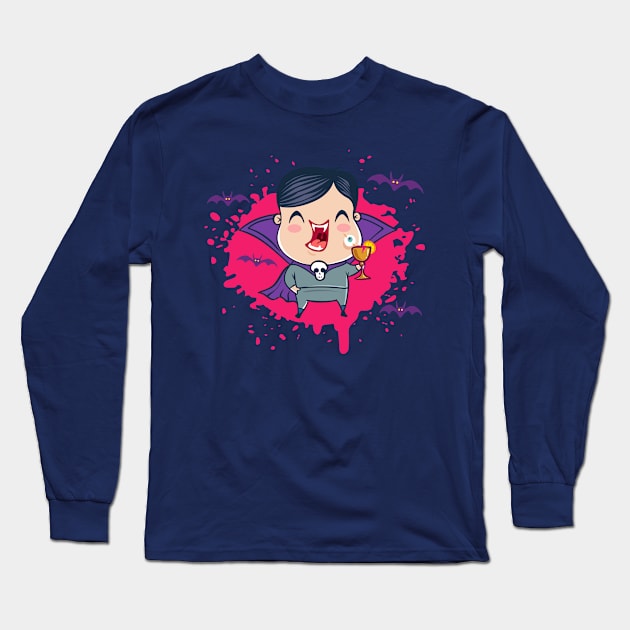 Cute vampire in kawaii style Long Sleeve T-Shirt by Sir13